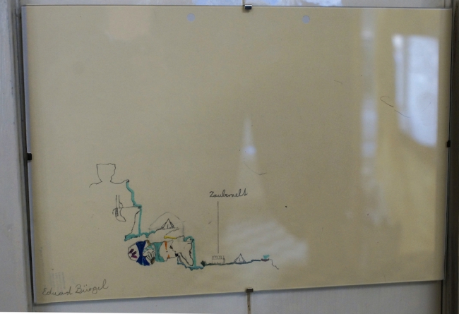 Sandra Hauser / Eduard Bürgel, „Zelt“ 2020, pencil, colored pencil, paper, school mark, 29,7 x 21 cm