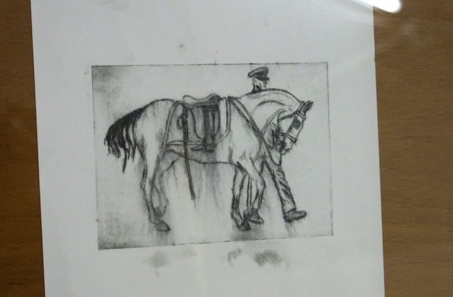 Sandra Hauser, „Riderless Horse“, 2020, Aquatinta, 11 x 15 cm, Ed. 1/ 46, "Hauser & Bürgel spielen Lockdown", Galerie Sandra Bürgel, Berlin Nov 2020