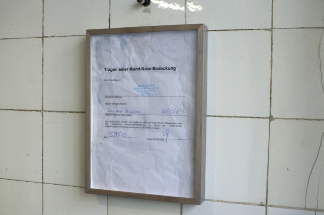 Sandra Hauser, "Psychosomatik", 2020, framed document, 31 x 23 cm, "Hauser & Bürgel spielen Lockdown", Galerie Sandra Bürgel, Berlin Nov 2020