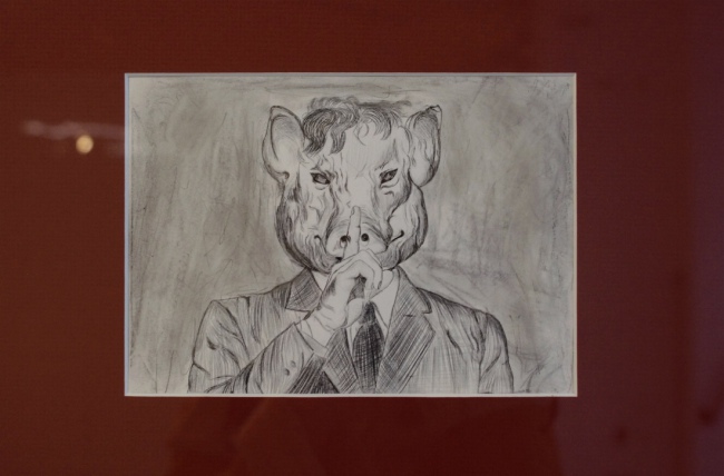 Sandra Hauser „Schhhhhh“ 2018, pencil, fineliner on paper, framed, 13 x 18 cm/ 52,5 x 72,5 cm