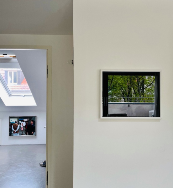 Valerie Stahl Von Stromberg, Non-Algo series 103 (Yiwu Market, China) 2012/2021, inkjet print, hand welded steel frame, 60 x 80 cm, Ed. 2/5 // Meditation Frame Black And White 2018 powder-coated steel, glass, 40 x 50 cm Ed. 1/5 +1AP. Pteropus Giganteus, Johnna Hardenberg, Berlin