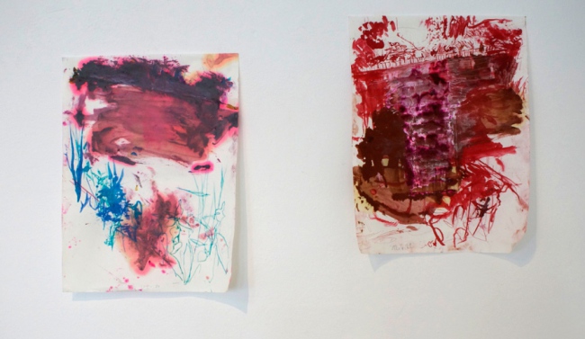 Klaus Winichner "Panke (15.6.2021)", 2021, Tusche, Wasserfarbe auf Baumwollpapier 30 x 22,7 cm / Klaus Winichner "Panke (12.6.2021)", 2021, Tusche, Öl auf Baumwollpapier 30 x 22,7 cm